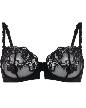 Simone Perele 15C330 Black Saga Demi Underwire Bra MYSELFLINGERIE.COM